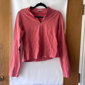 peach quarter-zip